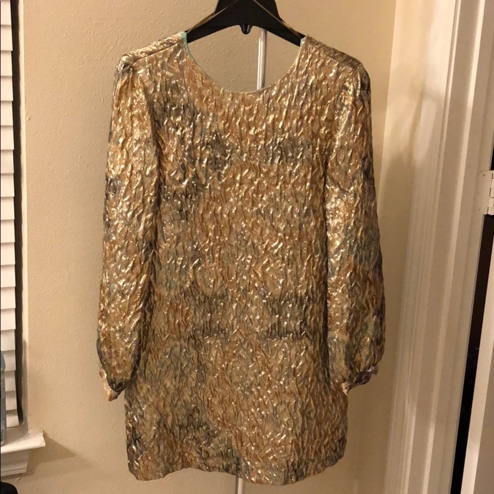 Zara gold dress with long sleeves